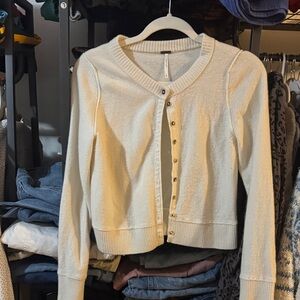 Free People nocturnal Cream Cardigan Sweater